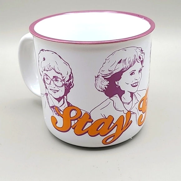 The Golden Girls White Mug with Purple & Gold Design, GG Faces, Stay Golden - Picture 2 of 9